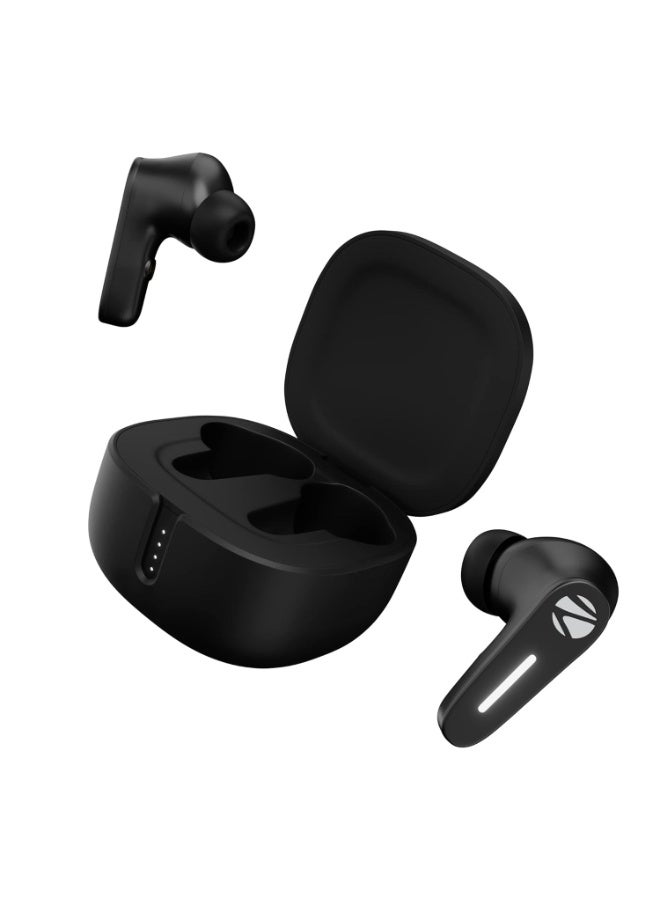 ZEBRONICS Sound Bomb 7 Bluetooth TWS in Ear Earbuds with 60H Playtime, ENC Mic, Rapid Charge, Upto 50ms Gaming Mode, Flash Connect, Voice Assistant, Smooth Touch Control, BT v5.2, Type C (Black) - Image 1